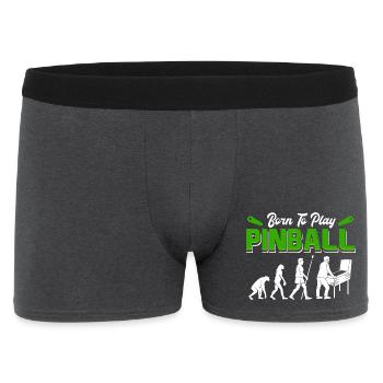 Born to Play Pinball Retro Evolution Arcade Design - Männer Boxer Shorts - Anthrazit - Vorne