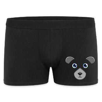 Niedliche Cartoon-Eisbären-Gesicht Blauaugen Arktis-Anim - Männer Boxer Shorts - Schwarz - Vorne