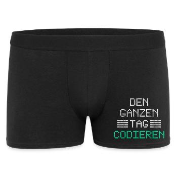Nerd Computer DEN GANZEN TAG CODIEREN LUSTIG - Männer Boxer Shorts - Schwarz - Vorne