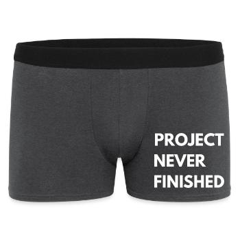 Project Never Finished – Car Build Shirt - Men's Boxer Shorts - charcoal grey - Front