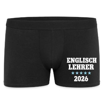 Englisch Lehrer 2026 Beruf Studium Lehramt Teacher - Männer Boxer Shorts - Schwarz - Vorne