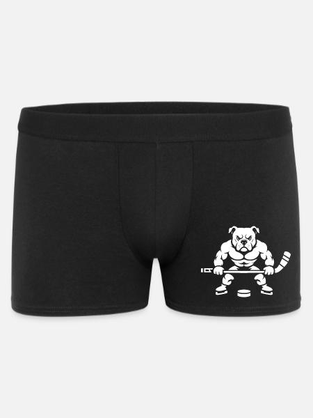 Minimalistische Bulldogge Silhouette Eishockey - Men's Boxer Shorts - black