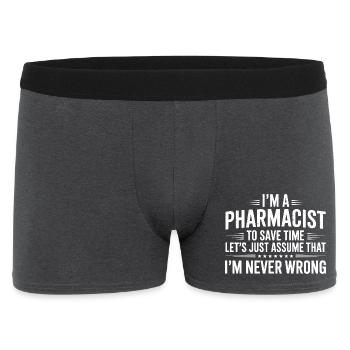 Pharmacist Attitude: Never Wrong - Men's Boxer Shorts - charcoal grey - Front