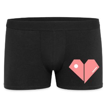 Broken Pink Heart – Abstract Shape - Men's Boxer Shorts - black - Front
