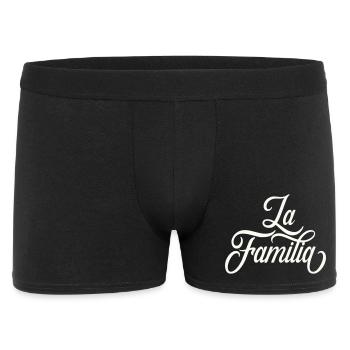 La Familie Schriftzug - Männer Boxer Shorts - Schwarz - Vorne