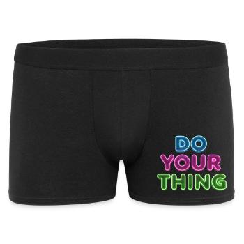 Do Your Thing Neon Schriftzug - Männer Boxer Shorts - Schwarz - Vorne