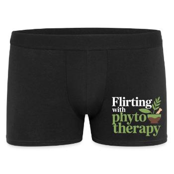 Kräuterkundige flirtet mit Phytotherapeut - Männer Boxer Shorts - Schwarz - Vorne