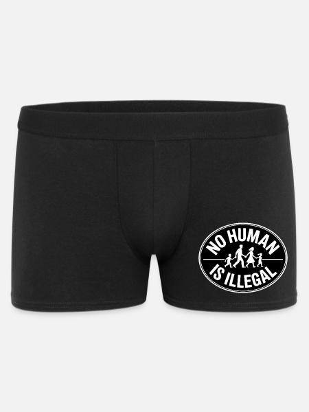 No Human Illegal - Refugees welcome - Men's Boxer Shorts - black