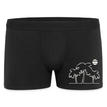 Tropische Palmen im Sonnenuntergang - Männer Boxer Shorts - Schwarz - Vorne