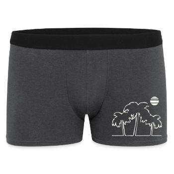 Tropical palm trees in sunset - Men's Boxer Shorts - charcoal grey - Front
