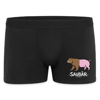Pig Bear – Funny Word Game Animal Design - Men's Boxer Shorts - black - Front