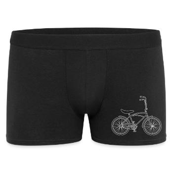 Retro Bicycle Line Art Urban Illustration - Men's Boxer Shorts - black - Front