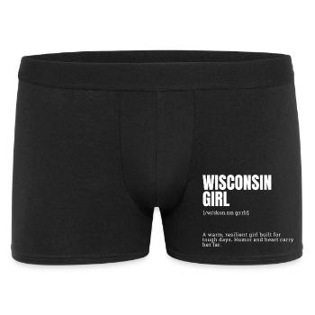 Motif de faute de frappe de la fille du Wisconsin - Boxer Homme - noir - Devant