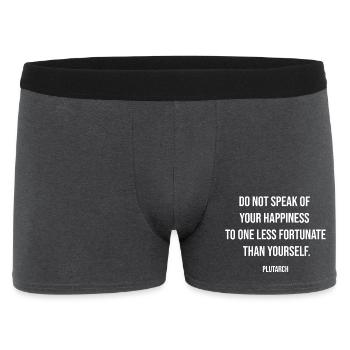 Plutarch Quote on Happiness vs Fortune  - Men's Boxer Shorts - charcoal grey - Front
