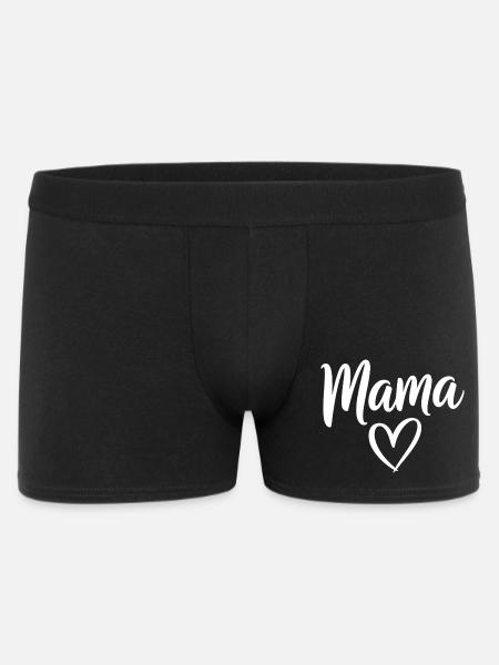 Mama Love Script with Heart Motif - Men's Boxer Shorts - black