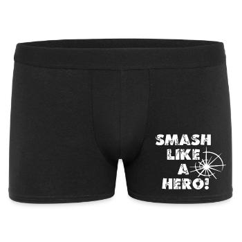 Smash like a Hero! - Gamer Design in weiß - Männer Boxer Shorts - Schwarz - Vorne