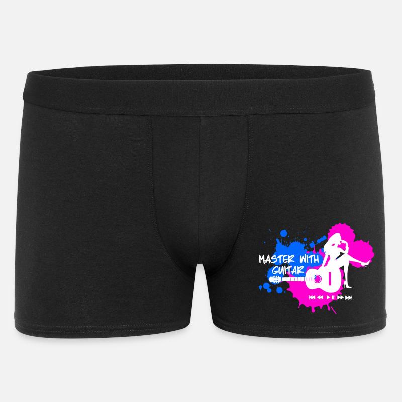 Master with guitar - Blue Pink White - Men's Boxer Shorts - black