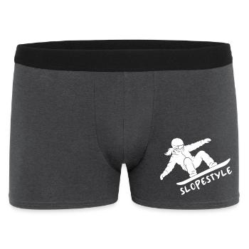 Cadeau d’action de snowboard Slopestyle - Boxer Homme - charbon - Devant