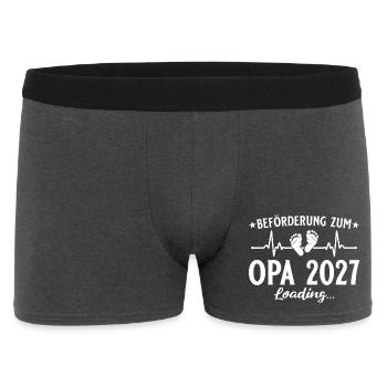 Beförderung zum Opa 2027 Loading Geschenk - Männer Boxer Shorts - Anthrazit - Vorne