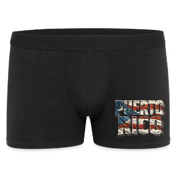 Puerto Rico Boricua - Männer Boxer Shorts - Schwarz - Vorne