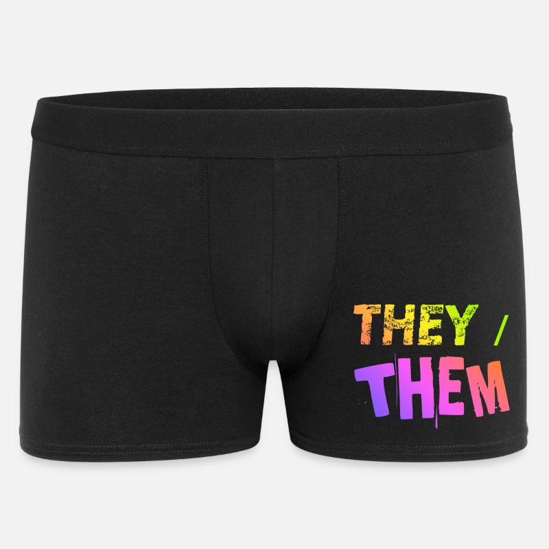 they / them Geschenkidee LGBTQ+ nonbinary Pronomen - Männer Boxer Shorts - Schwarz