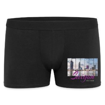 Saigon (Ho Chi Minh City) HCMC Vietnam Souvenir - Men's Boxer Shorts - black - Front