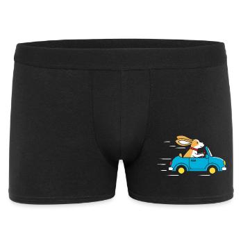 Lapin dans une cabriolet : Bonne conduite - Boxer Homme - noir - Devant