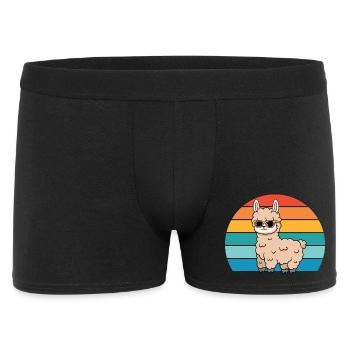 Alpaga avec lunettes de soleil pour les amateurs de lamas - Boxer Homme - noir - Devant