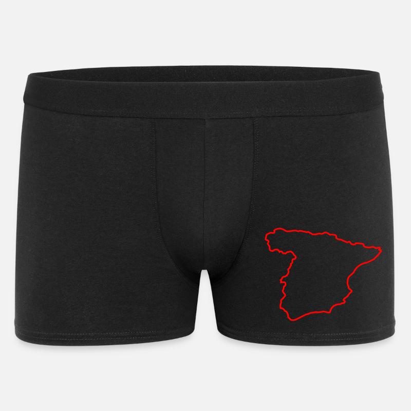 Spanien Kontur in Leuchtendem Rot - Männer Boxer Shorts - Schwarz
