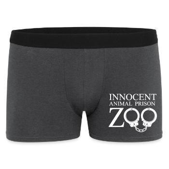 Unschuldiger Zoo Gefangenschaft - Männer Boxer Shorts - Anthrazit - Vorne