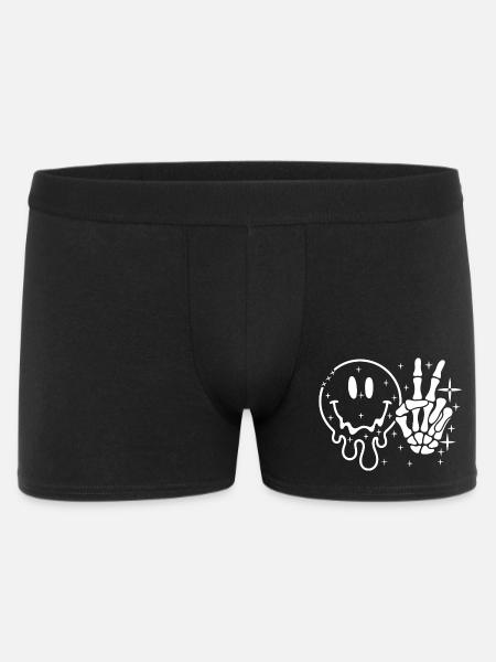 Smiley Skull Peace Hand - Men's Boxer Shorts - black