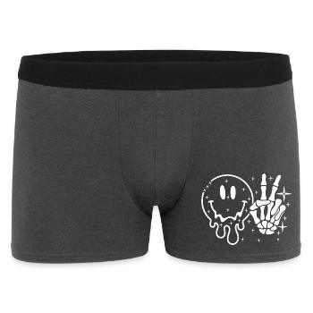 Smiley Skull Peace Hand - Men's Boxer Shorts - charcoal grey - Front
