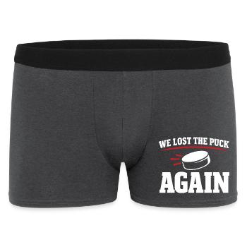 Ligue de la Bière Hockey Humour des joueurs drôles de hockey - Boxer Homme - charbon - Devant