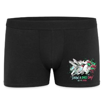 Hummingbird Ink Splash with Flowers - Men's Boxer Shorts - black - Front