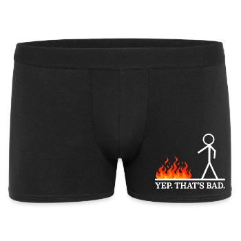 Yep That's Bad Stick Figure Humor Jokes Sarcastic - Männer Boxer Shorts - Schwarz - Vorne