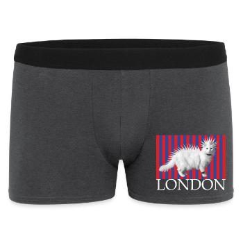 London Punk katze Mohikaner Kätzchen freche Katze - Männer Boxer Shorts - Anthrazit - Vorne