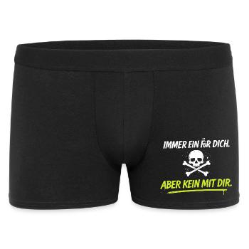 Neon Schädelkreuz mit Spruch - Männer Boxer Shorts - Schwarz - Vorne