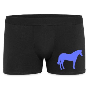 Silhouette du cheval bleu - Boxer Homme - noir - Devant
