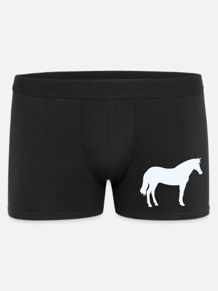 Pferdesilhouette in Milchweiß - Männer Boxer Shorts - Schwarz