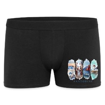 Santorini Vacation Travel – Greece Island Motif - Men's Boxer Shorts - black - Front