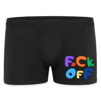 F*CK OFF - Männer Boxer Shorts - Schwarz - Vorne