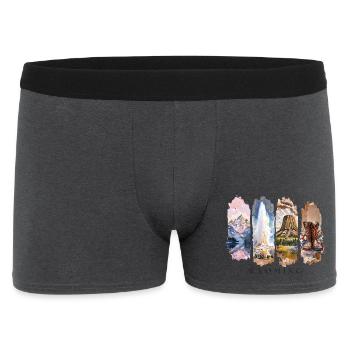 Wyoming Travel – Yellowstone & Wild West - Männer Boxer Shorts - Anthrazit - Vorne