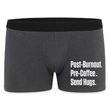 Après l’épuisement pré-café, envoyez des câlins - Boxer Homme - charbon - Devant