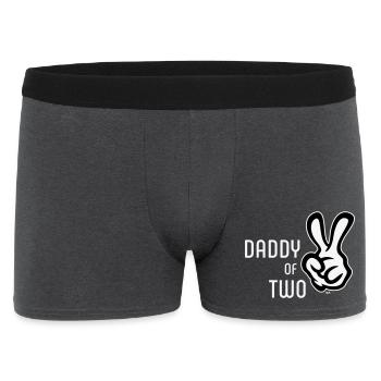 Papa de deux (Papa / Père / Victoire / NÉGATIF 2C) - Boxer Homme - charbon - Devant