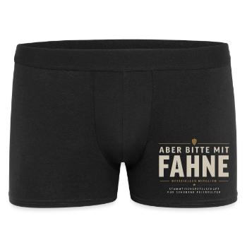Aber Bitte Mit Fahne – Feierkultur Spruch - Männer Boxer Shorts - Schwarz - Vorne