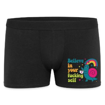 Believe in Yourself Snail Fun Humor Funny - Men's Boxer Shorts - black - Front