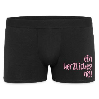 Absage - Herzliches Nö - Männer Boxer Shorts - Schwarz - Vorne