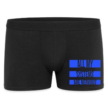 Tous mes systèmes sont nerveux, peur drôle, logo de nerd - Boxer Homme - noir - Devant