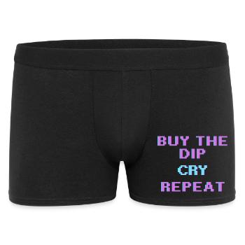 Lustiger Krypto-Investor kaufen Sie das Dip-Handels-T-Shirt - Männer Boxer Shorts - Schwarz - Vorne