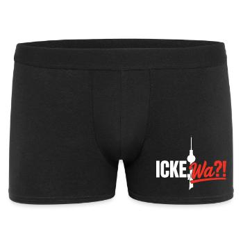 Icke Wa Berlin Fernsehturm Spruch Design - Männer Boxer Shorts - Schwarz - Vorne